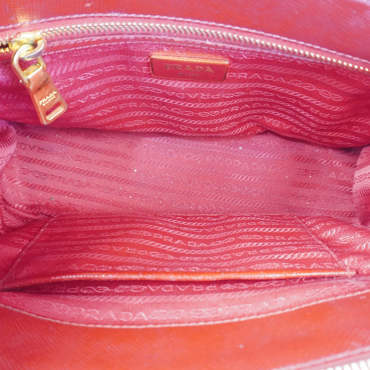 Prada Galleria Saffiano Leather Red GHW Small