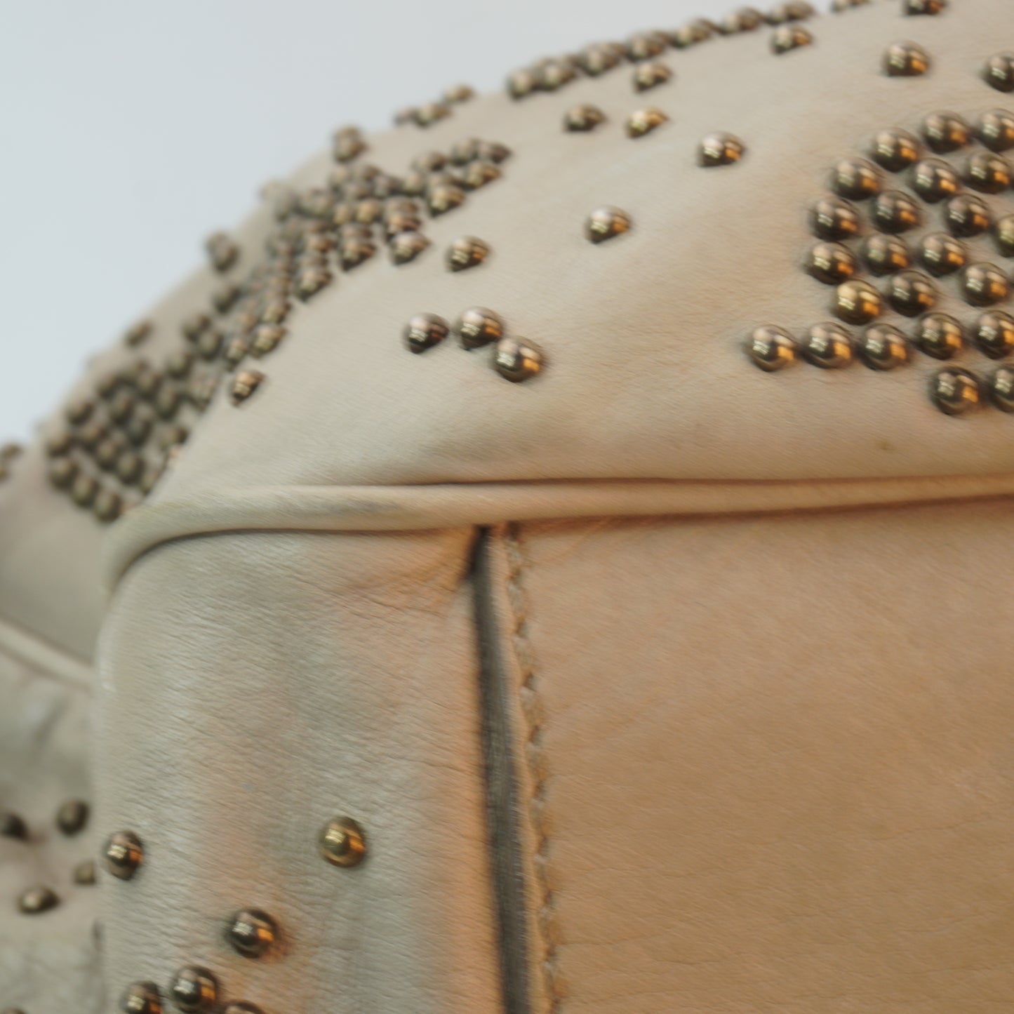 Burberry	Off-White Leather Hobo Bag GHW Small