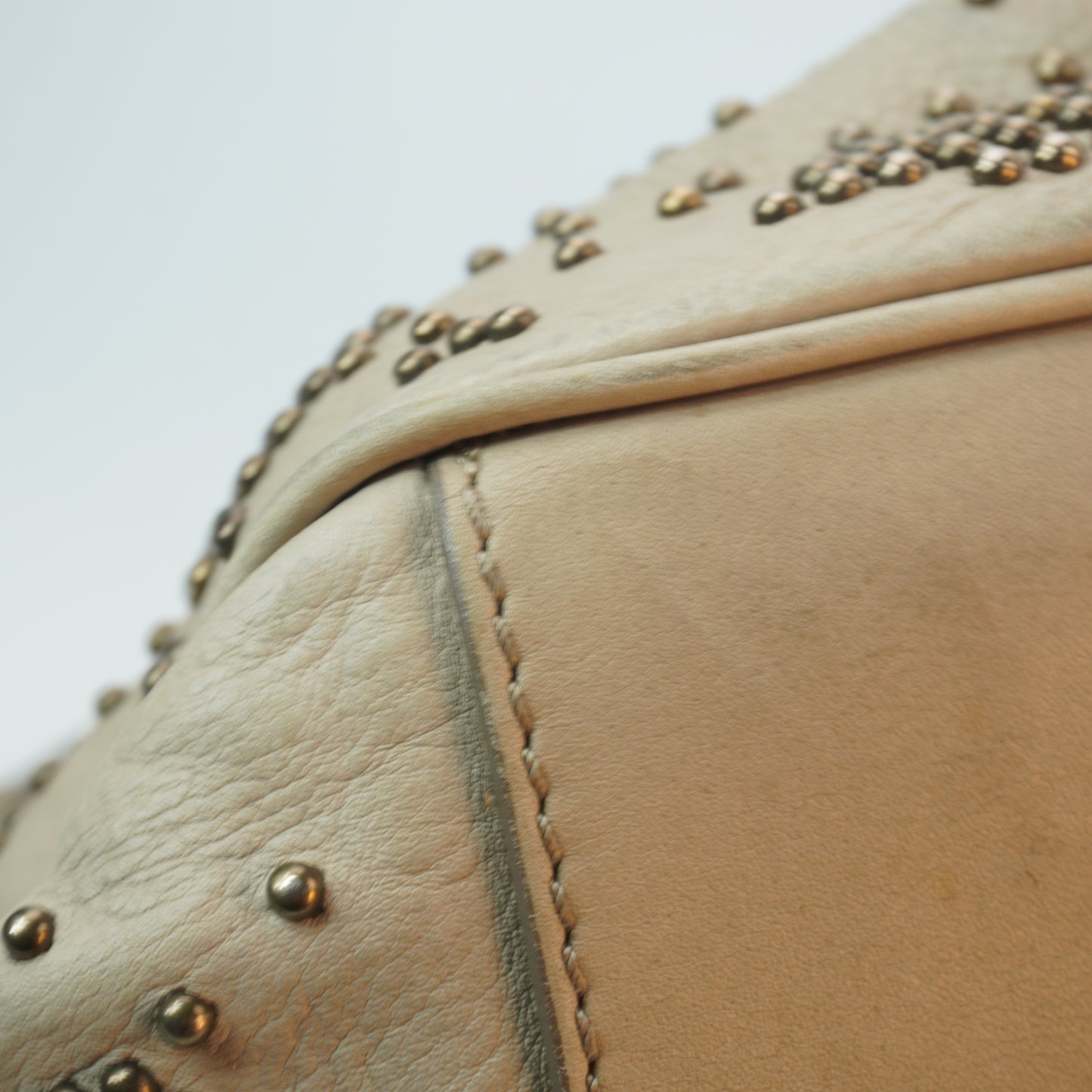 Burberry	Off-White Leather Hobo Bag GHW Small