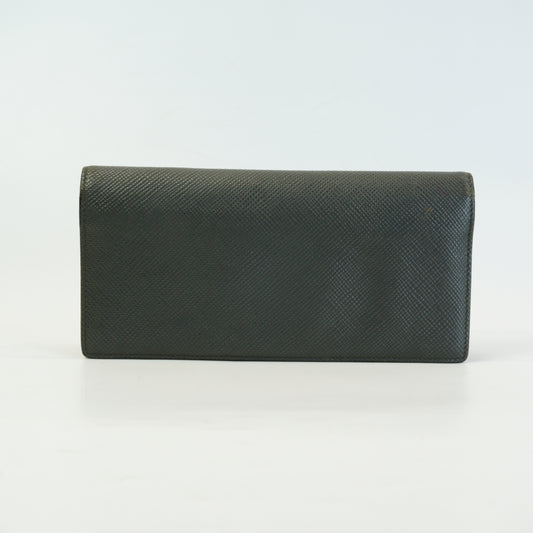 Prada Saffiano Leather long Flap Wallet