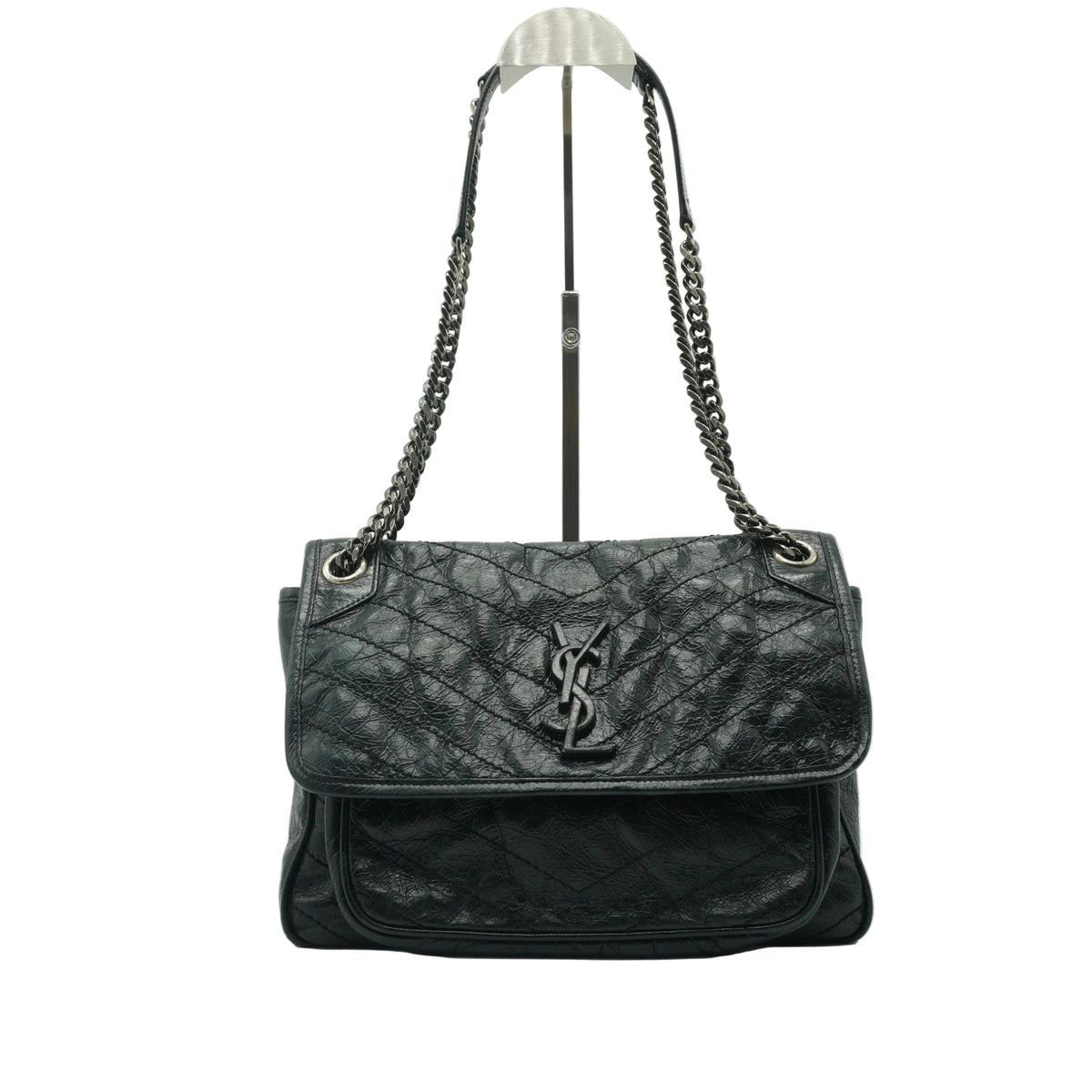 YSL	Niki Shoulder Bag Black Medium SHW