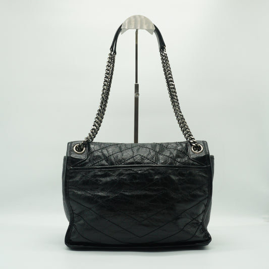 YSL	Niki Shoulder Bag Black Medium SHW