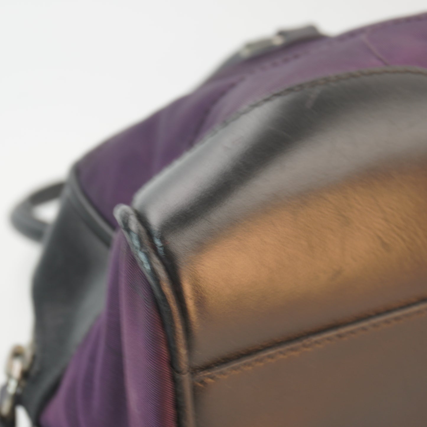 Prada Vitello Trimmed Tessuto Nylon Bowling Bag SHW Medium