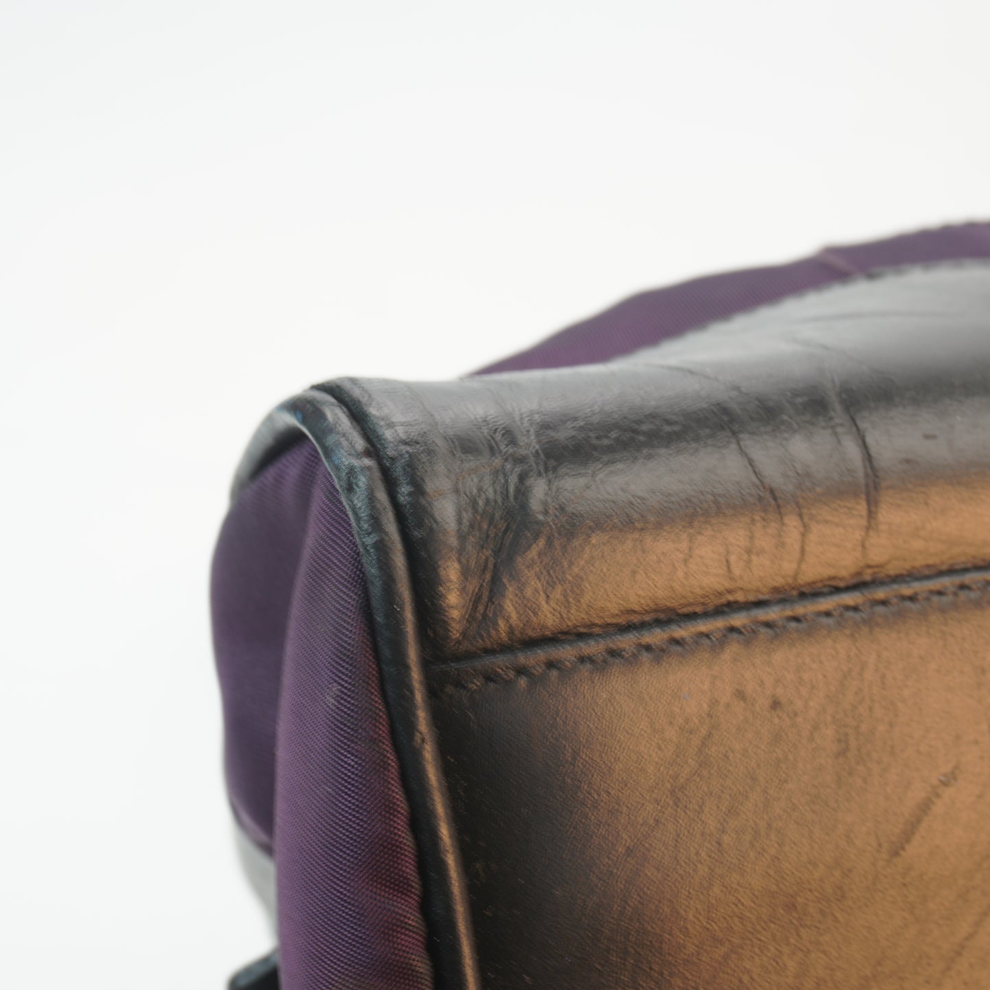 Prada Vitello Trimmed Tessuto Nylon Bowling Bag SHW Medium