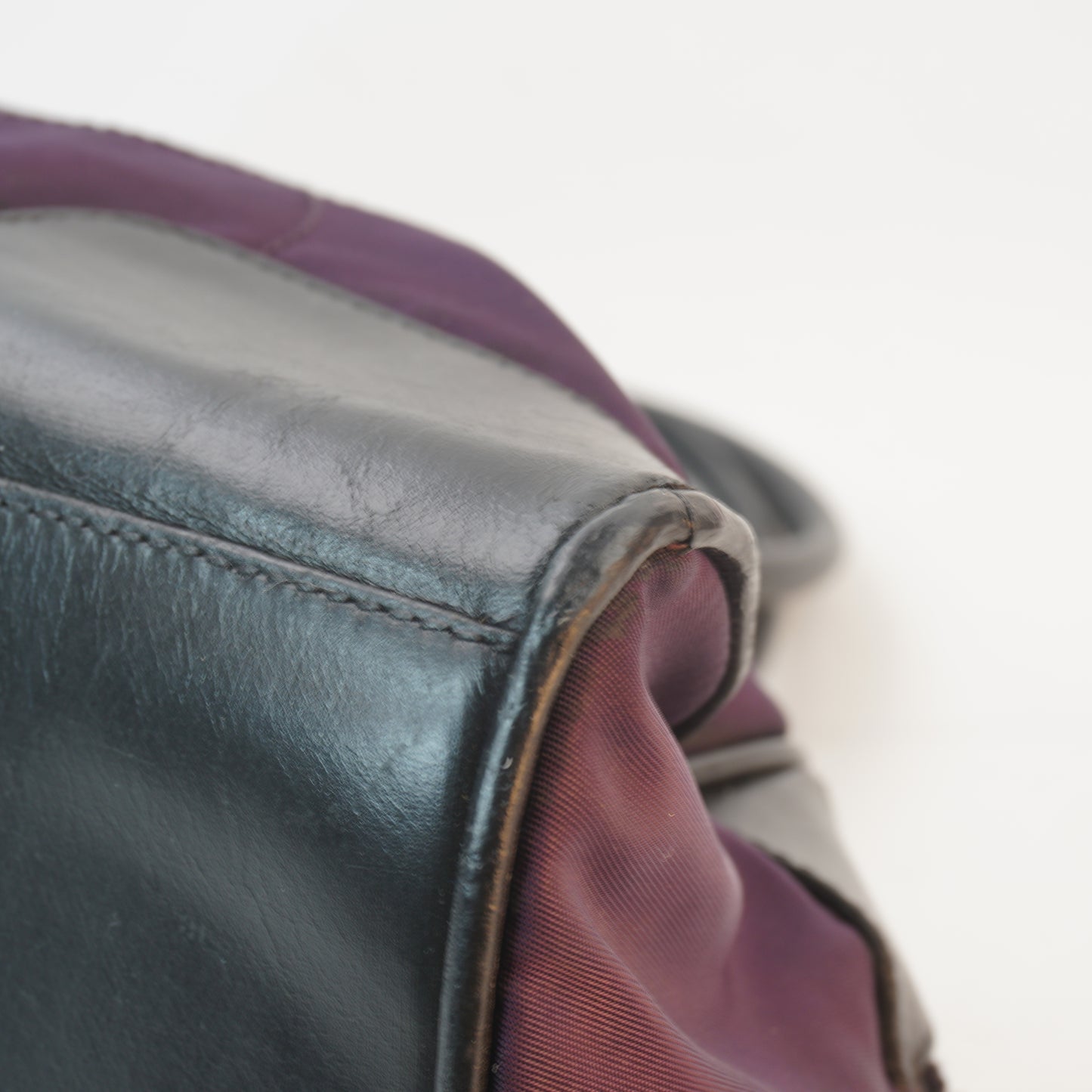 Prada Vitello Trimmed Tessuto Nylon Bowling Bag SHW Medium