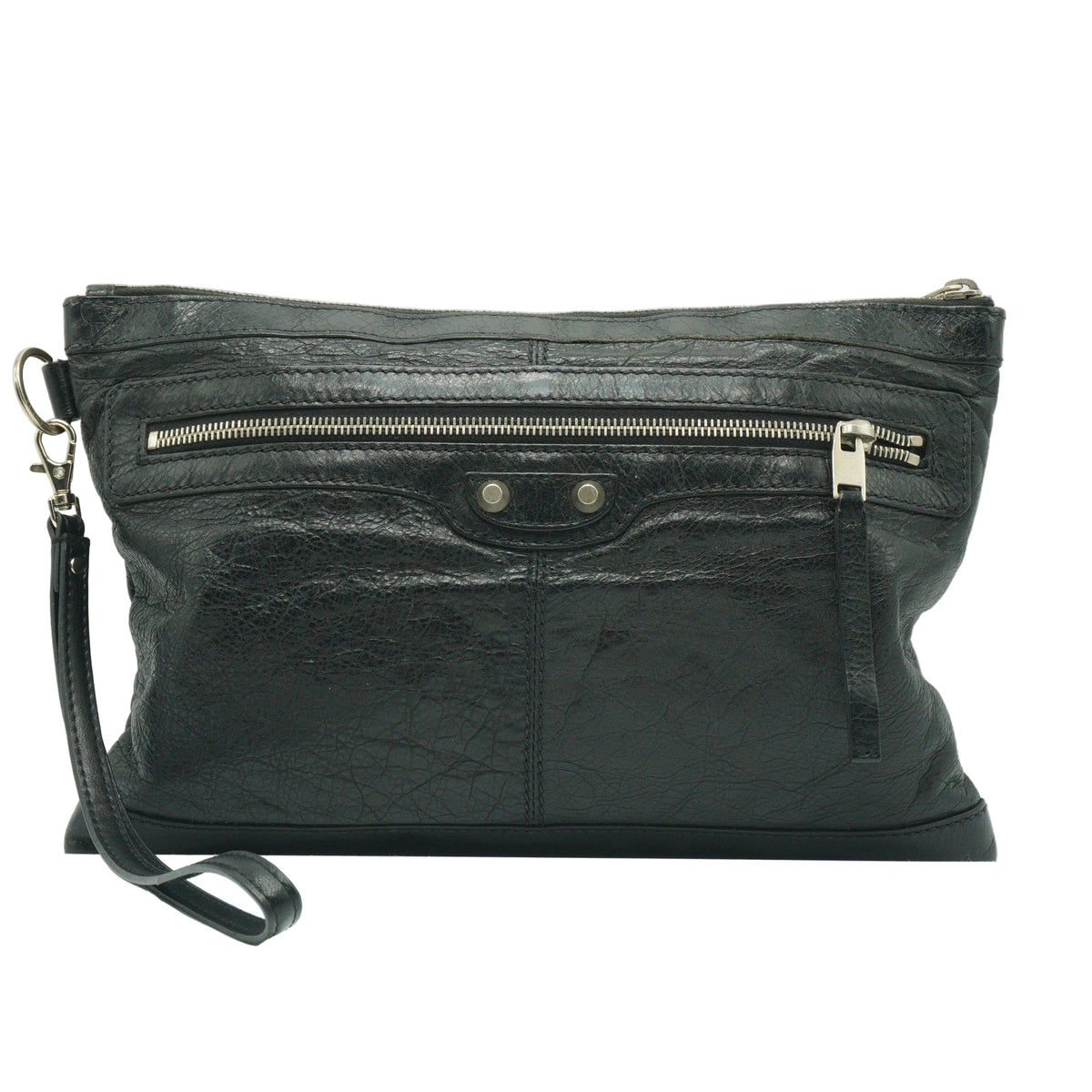 Balenciaga Classic Clip Clutch Bag Black SHW