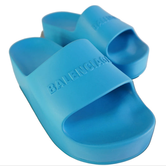 Balenciaga Logo Pool Slide Sandals Size 40