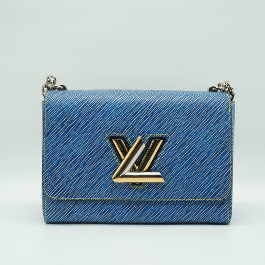 Louis Vuitton Twist MM Handbag Blue SHW