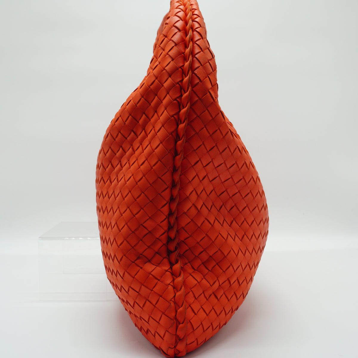 Bottega Veneta Intrecciato Veneta Hobo Bag Orange Large GHW