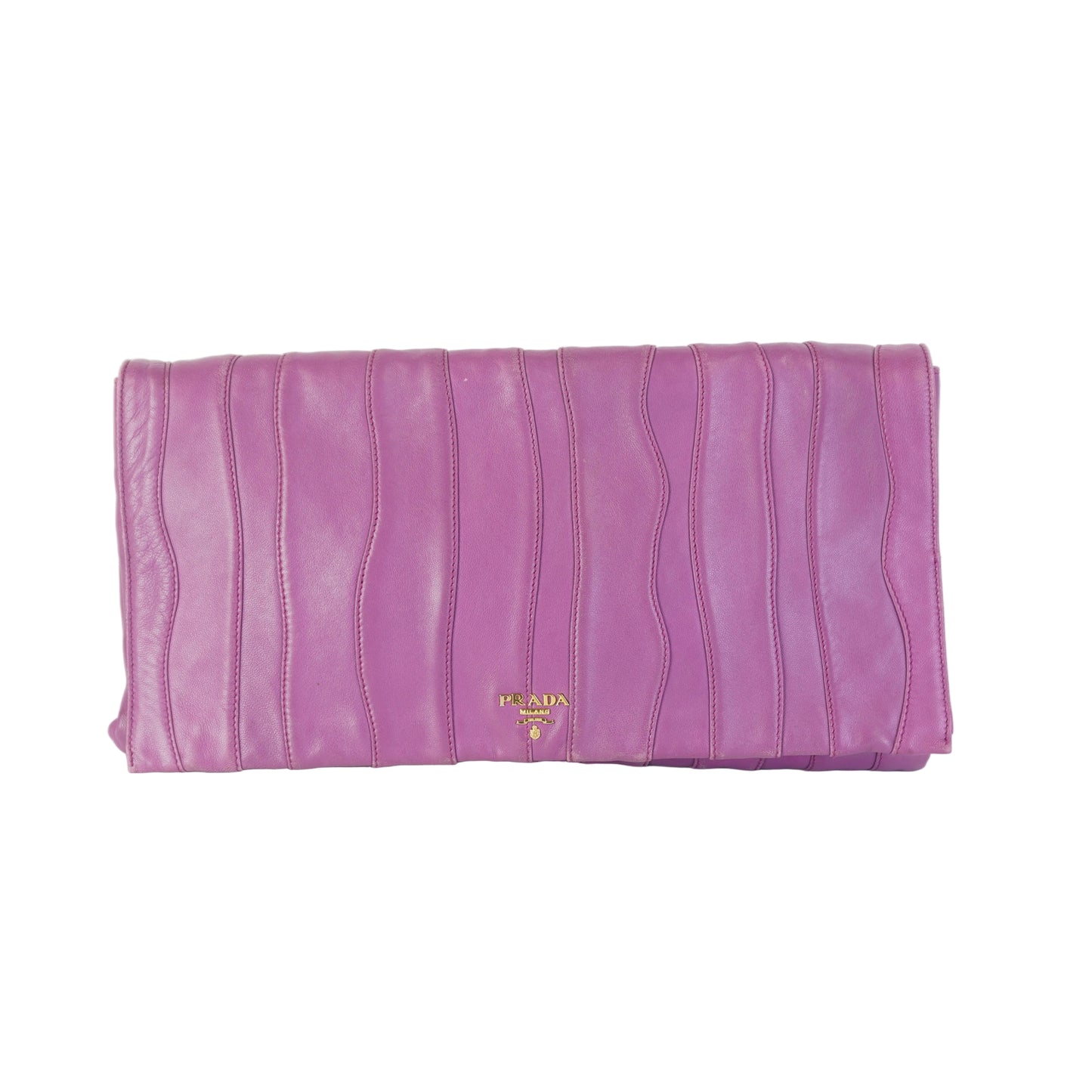 Prada Nappa Stripe Clutch GHW Medium