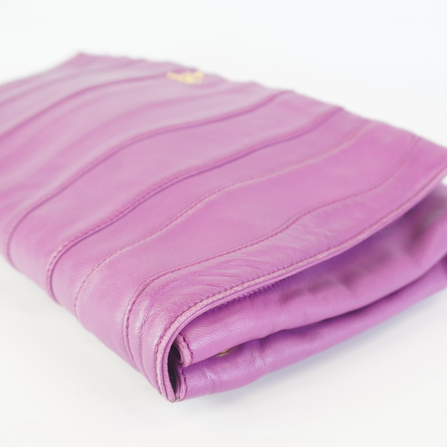 Prada Nappa Stripe Clutch GHW Medium
