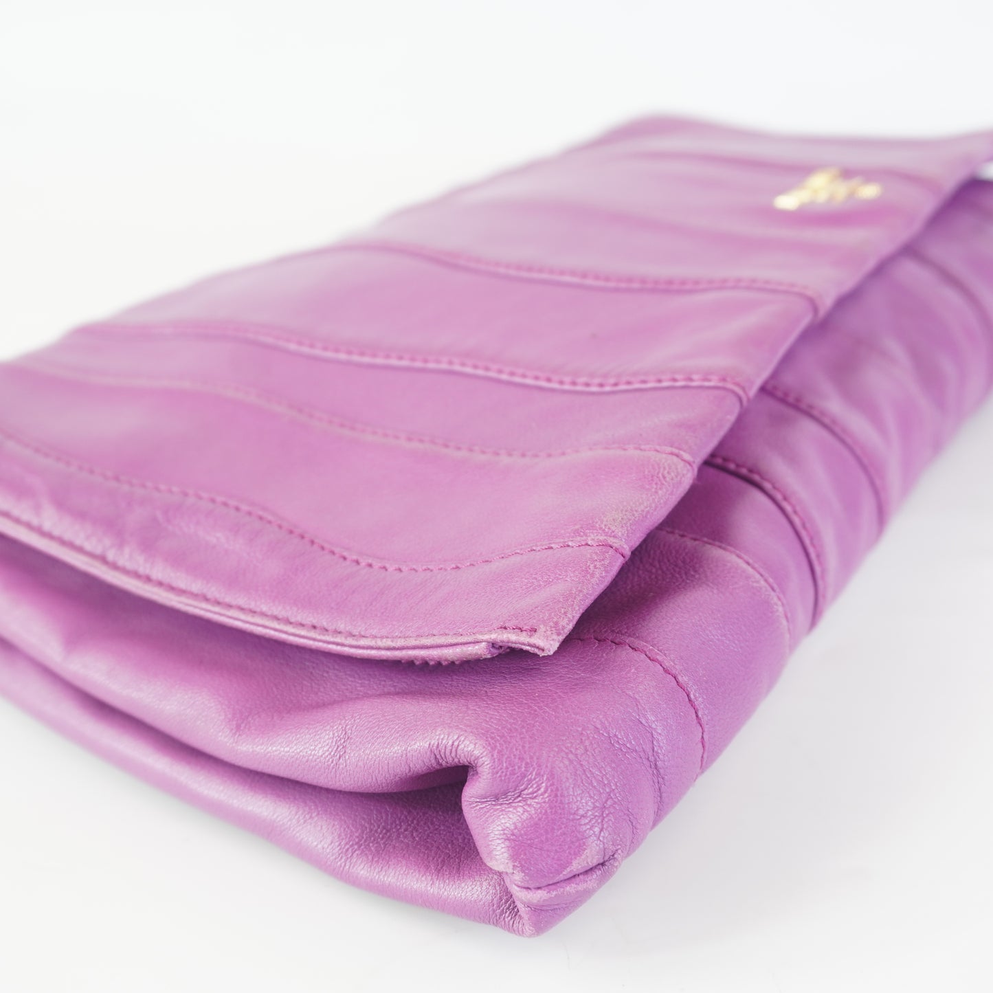 Prada Nappa Stripe Clutch GHW Medium