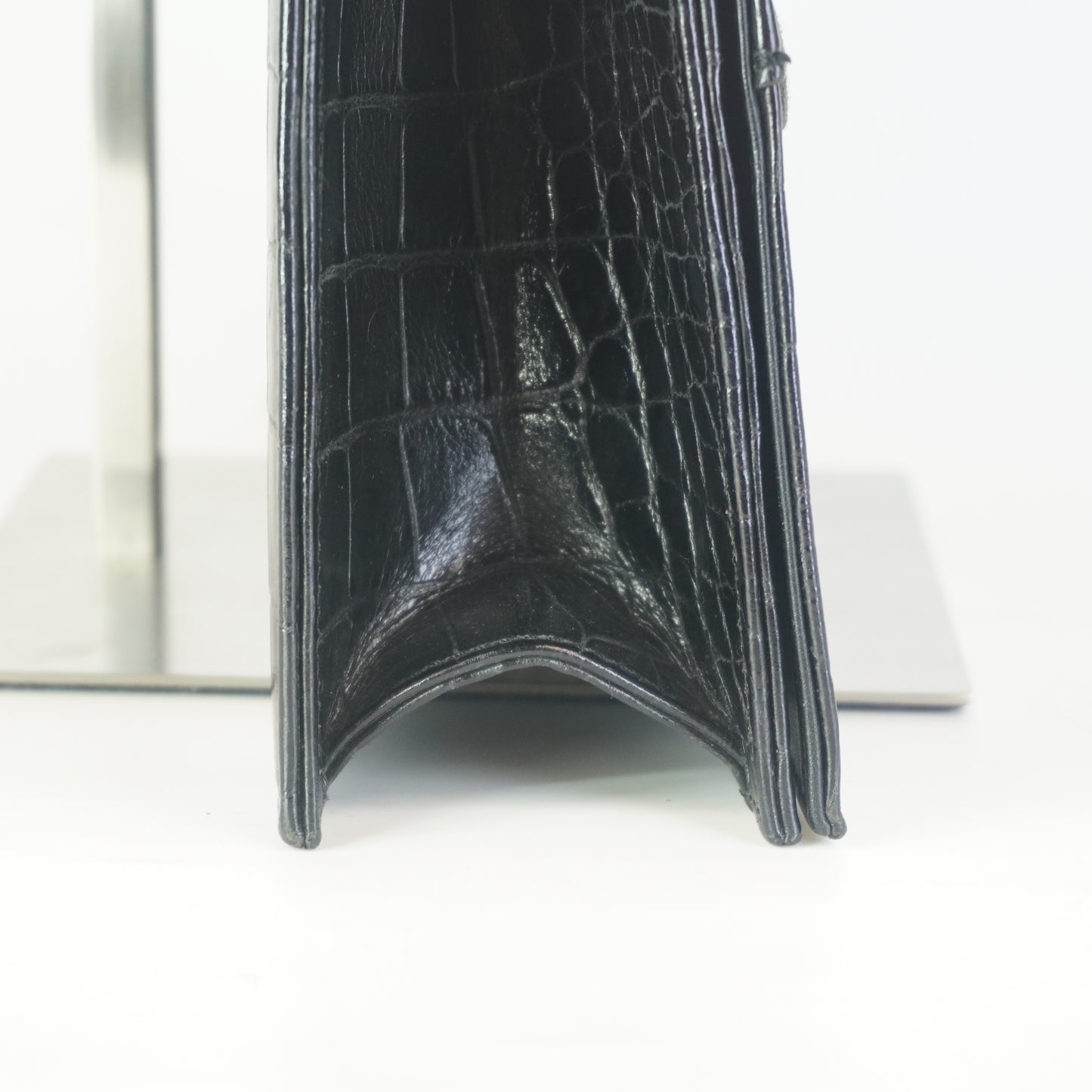 YSL	Vintage Croc-Embossed Black