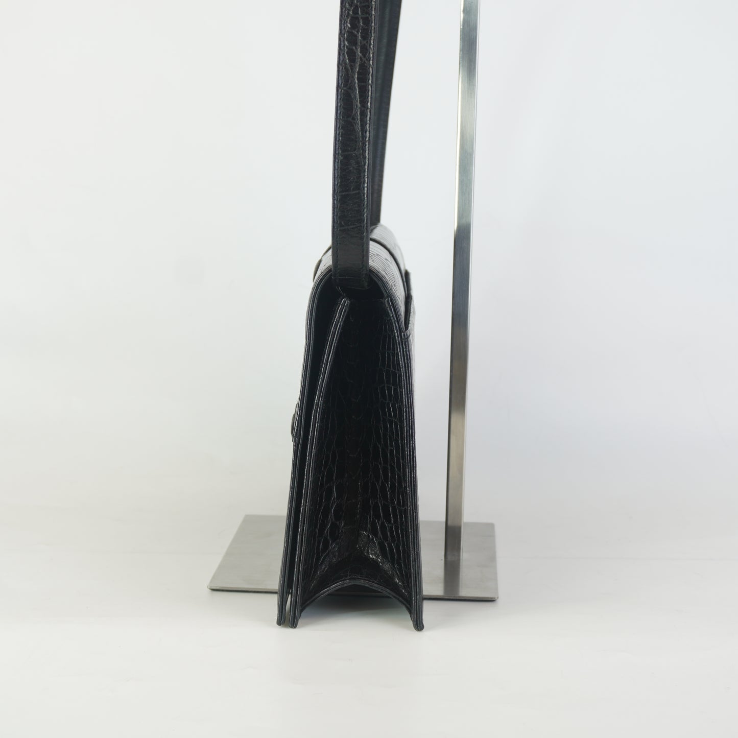 YSL	Vintage Croc-Embossed Black