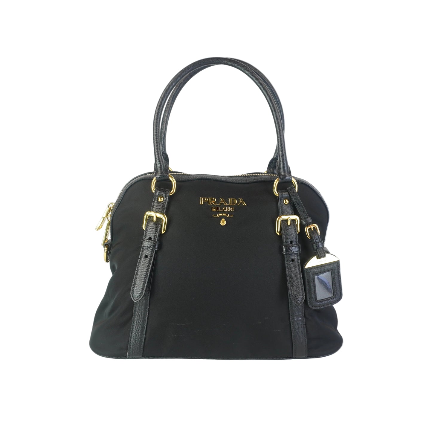 Prada Tessuto Nylon Saffiano Dome GHW Medium