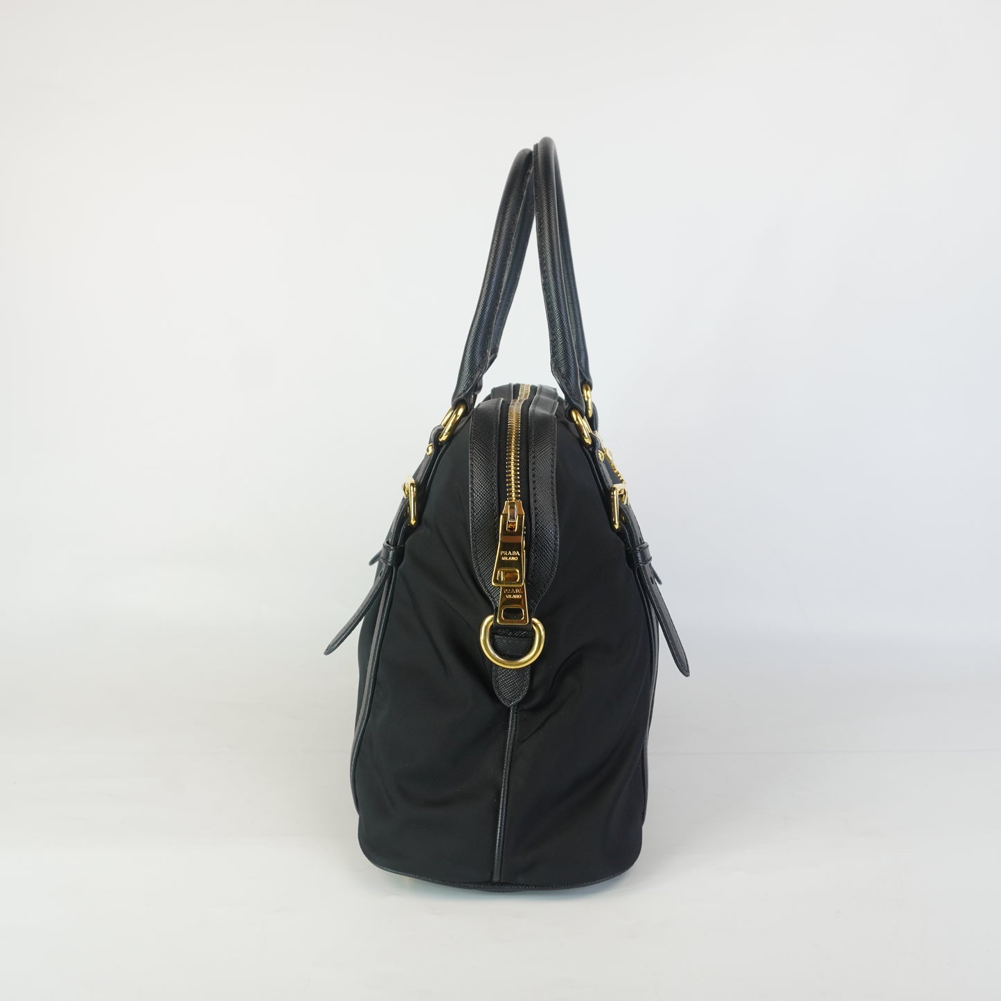 Prada Tessuto Nylon Saffiano Dome GHW Medium