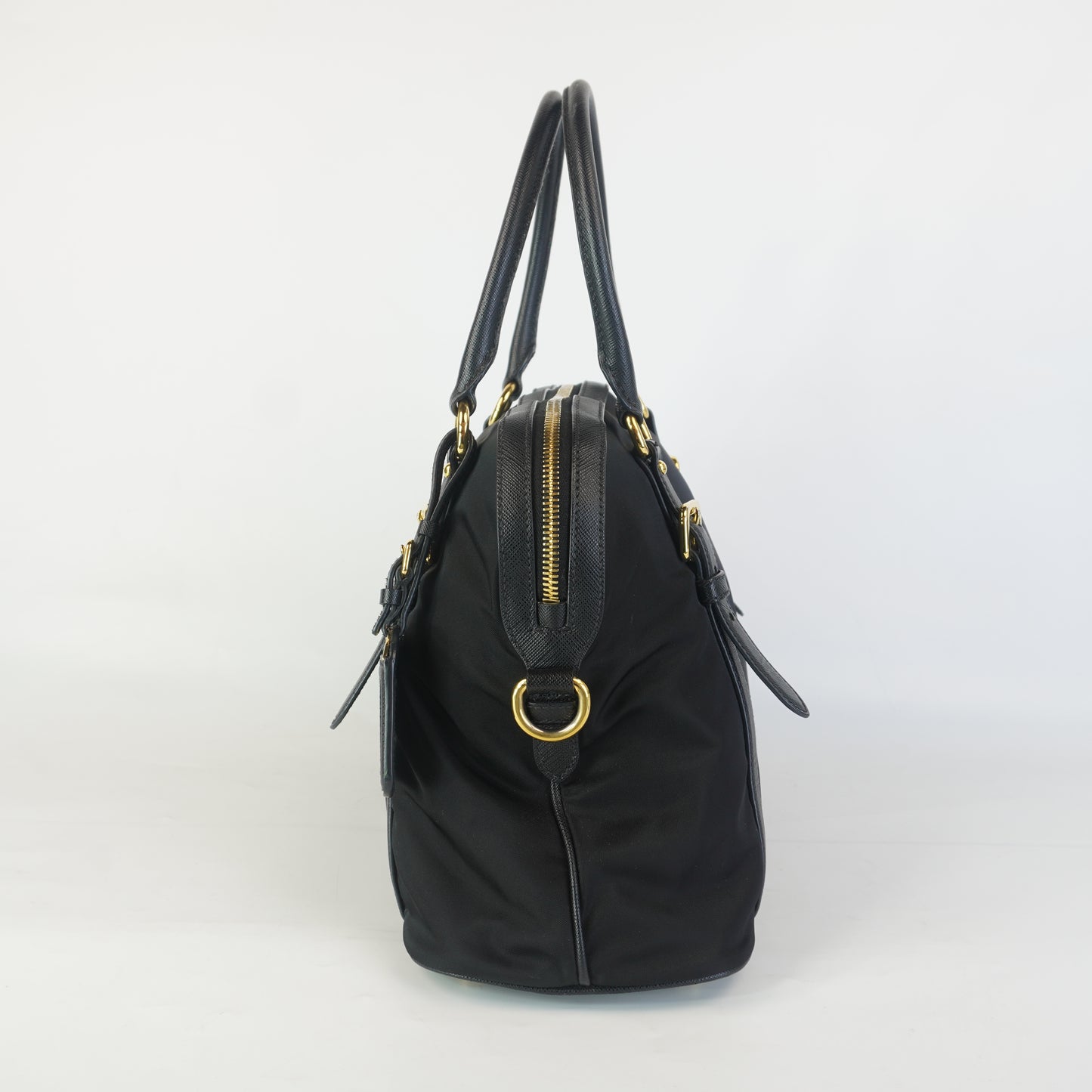 Prada Tessuto Nylon Saffiano Dome GHW Medium