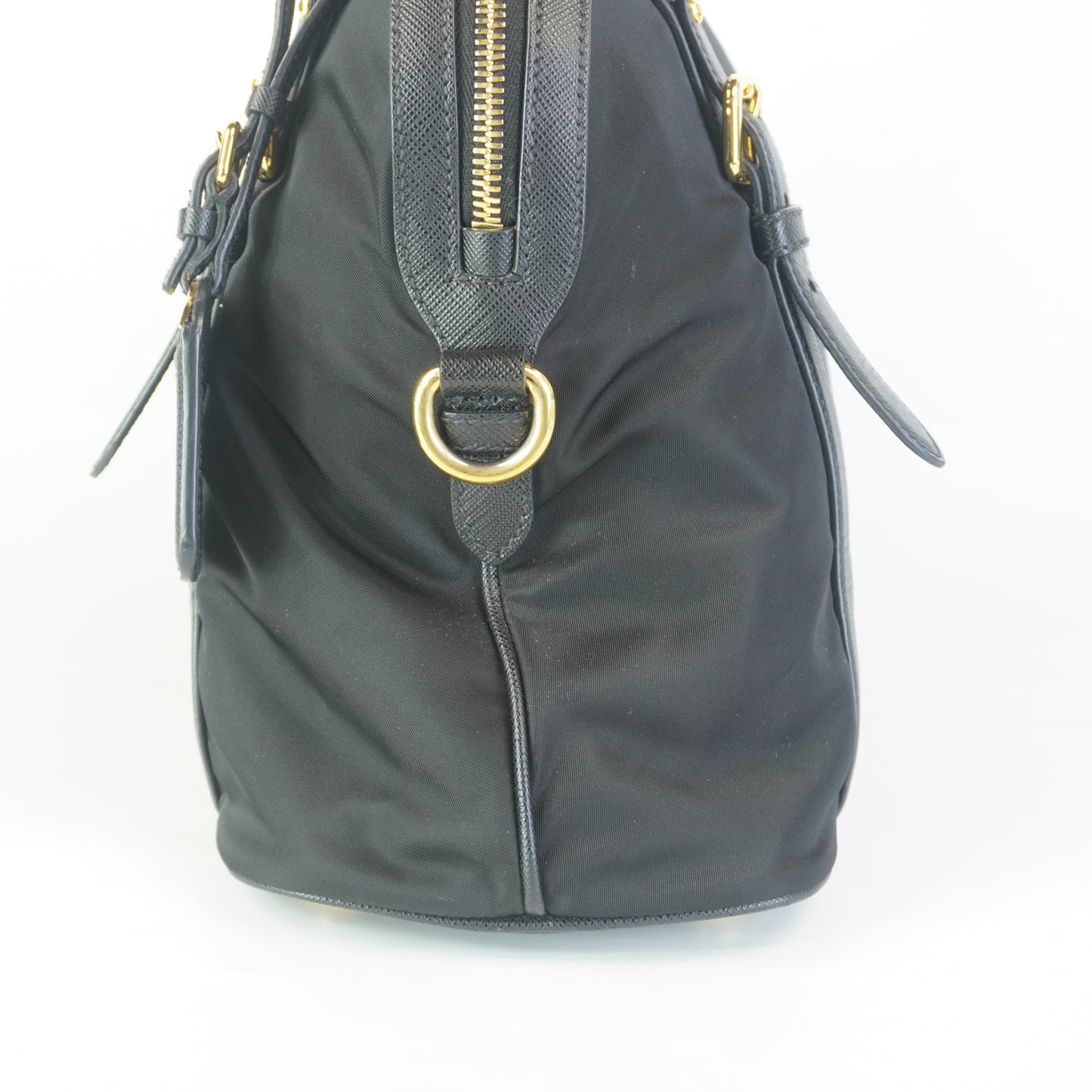 Prada Tessuto Nylon Saffiano Dome GHW Medium