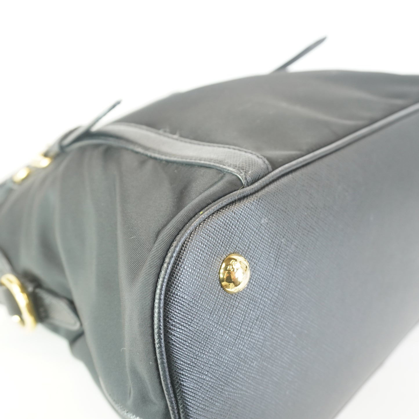 Prada Tessuto Nylon Saffiano Dome GHW Medium