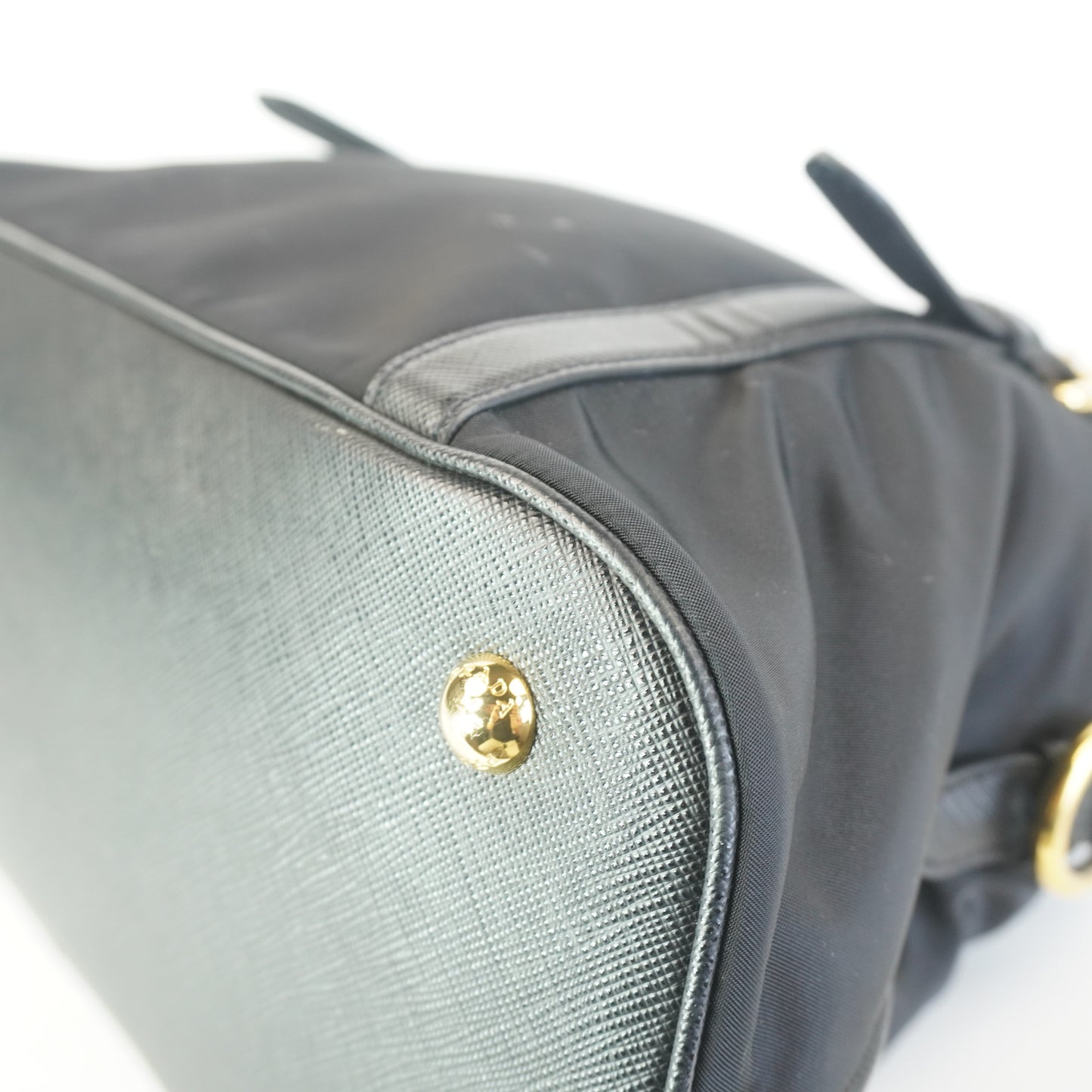Prada Tessuto Nylon Saffiano Dome GHW Medium