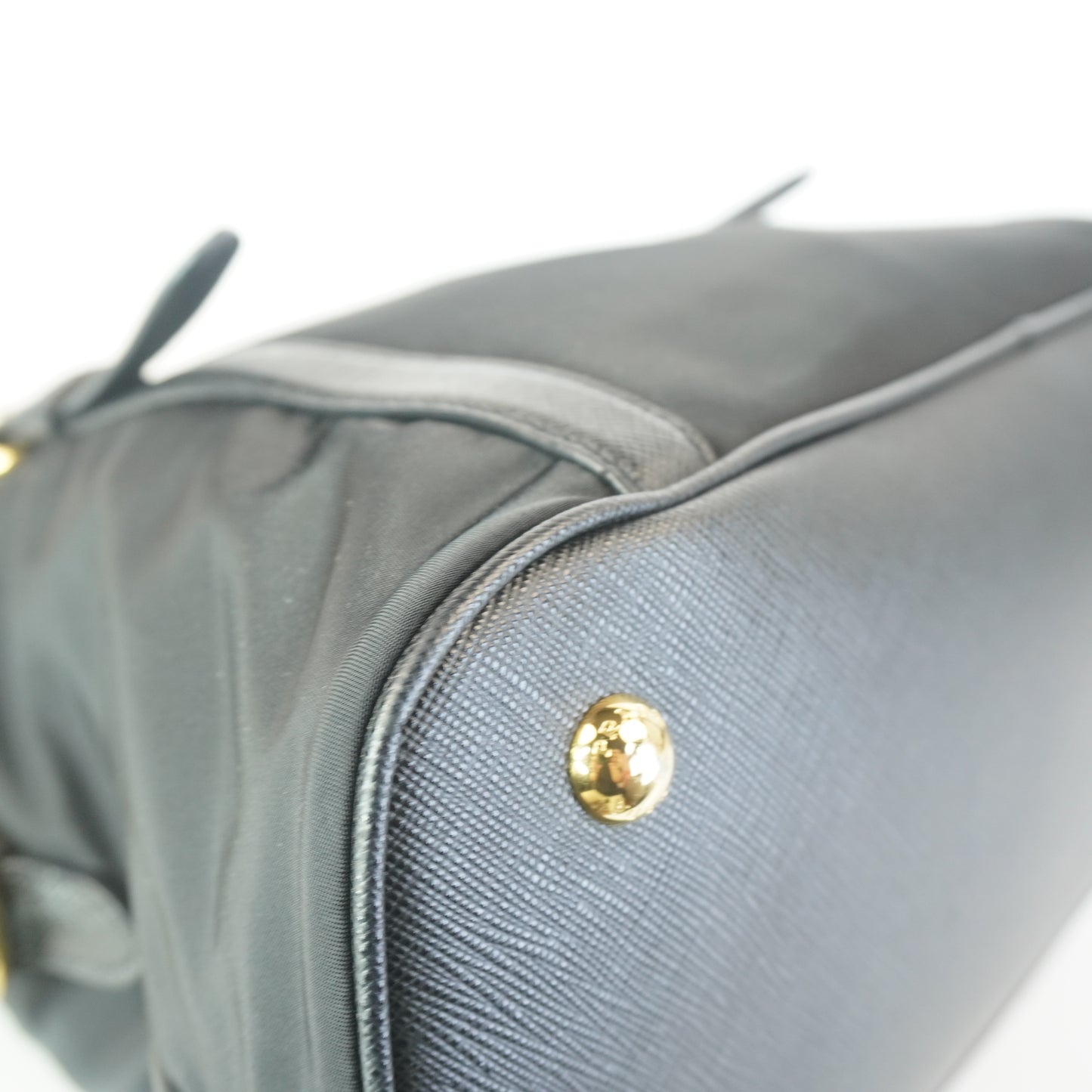 Prada Tessuto Nylon Saffiano Dome GHW Medium
