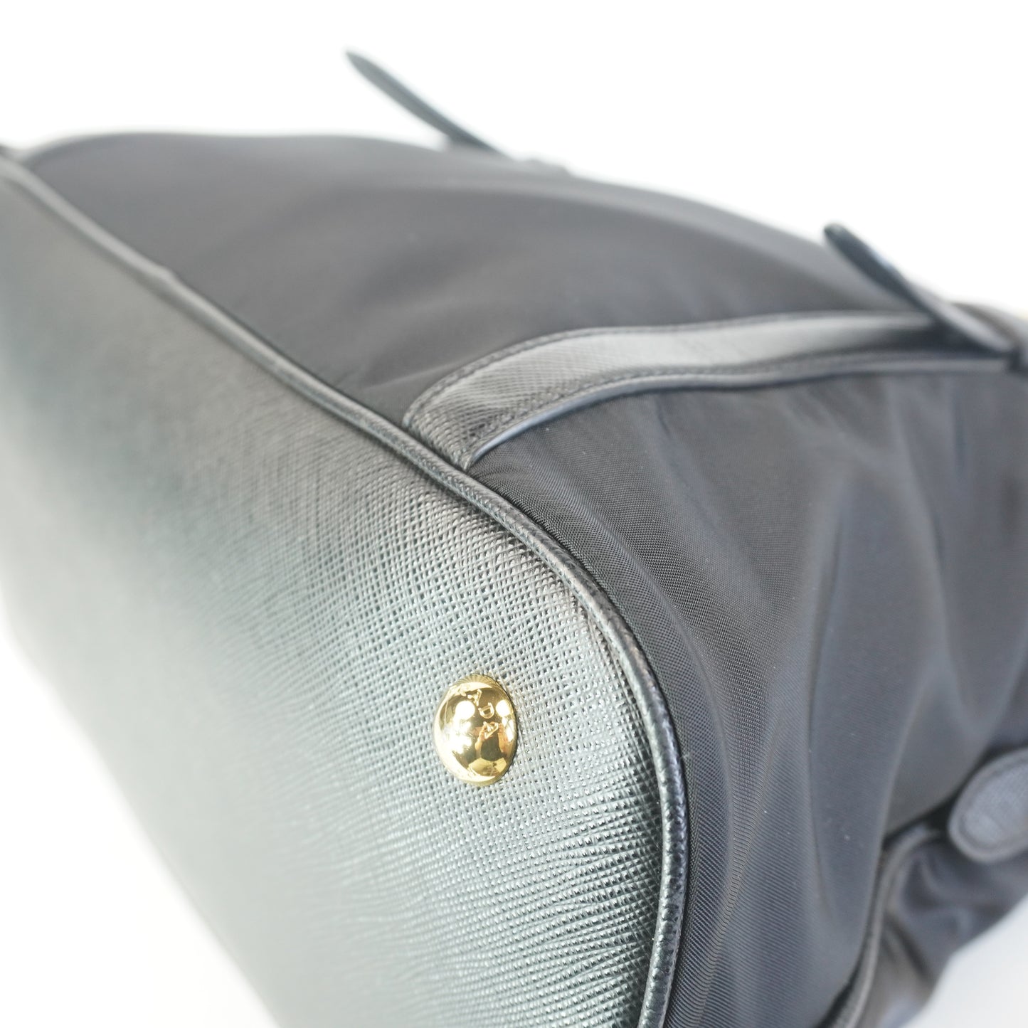 Prada Tessuto Nylon Saffiano Dome GHW Medium