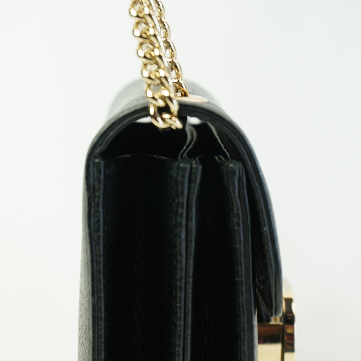 Gucci Interlocking G Small Chain Shoulder Bag GHW Black
