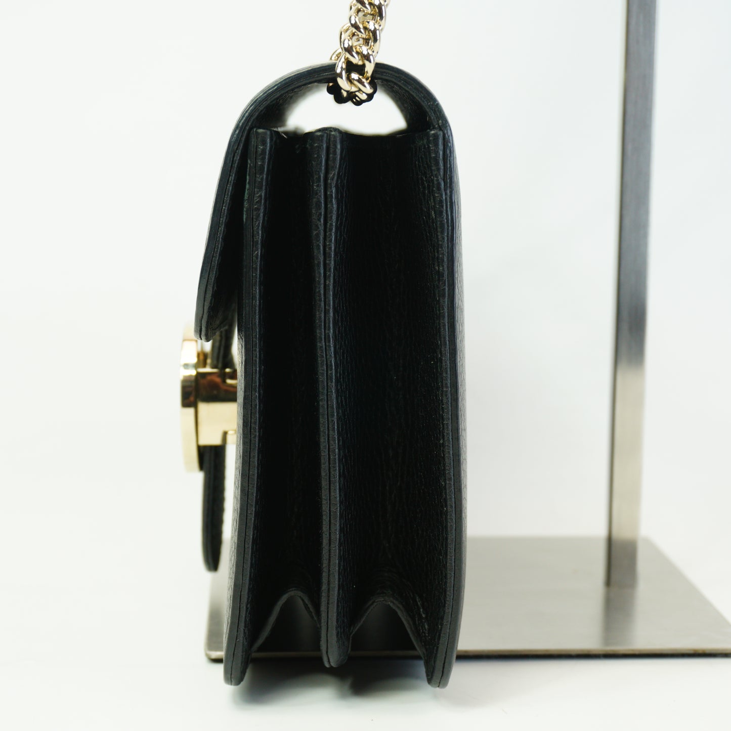 Gucci Interlocking G Small Chain Shoulder Bag GHW Black