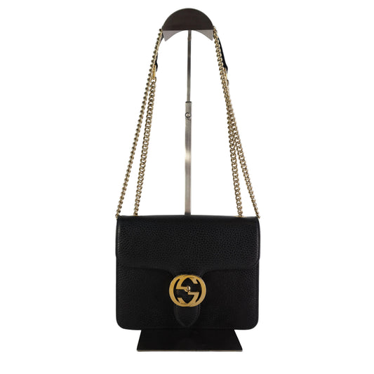Gucci Interlocking Crossbody Bag Black