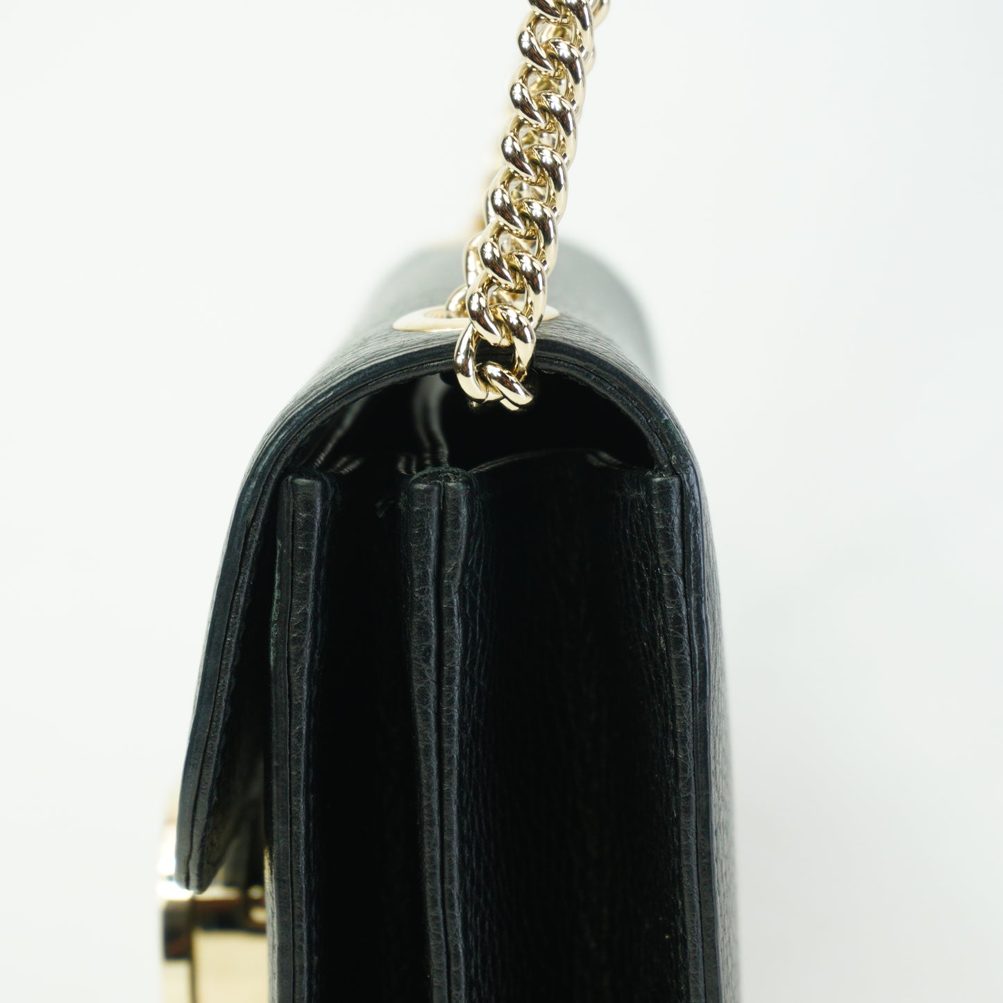 Gucci Interlocking G Small Chain Shoulder Bag GHW Black