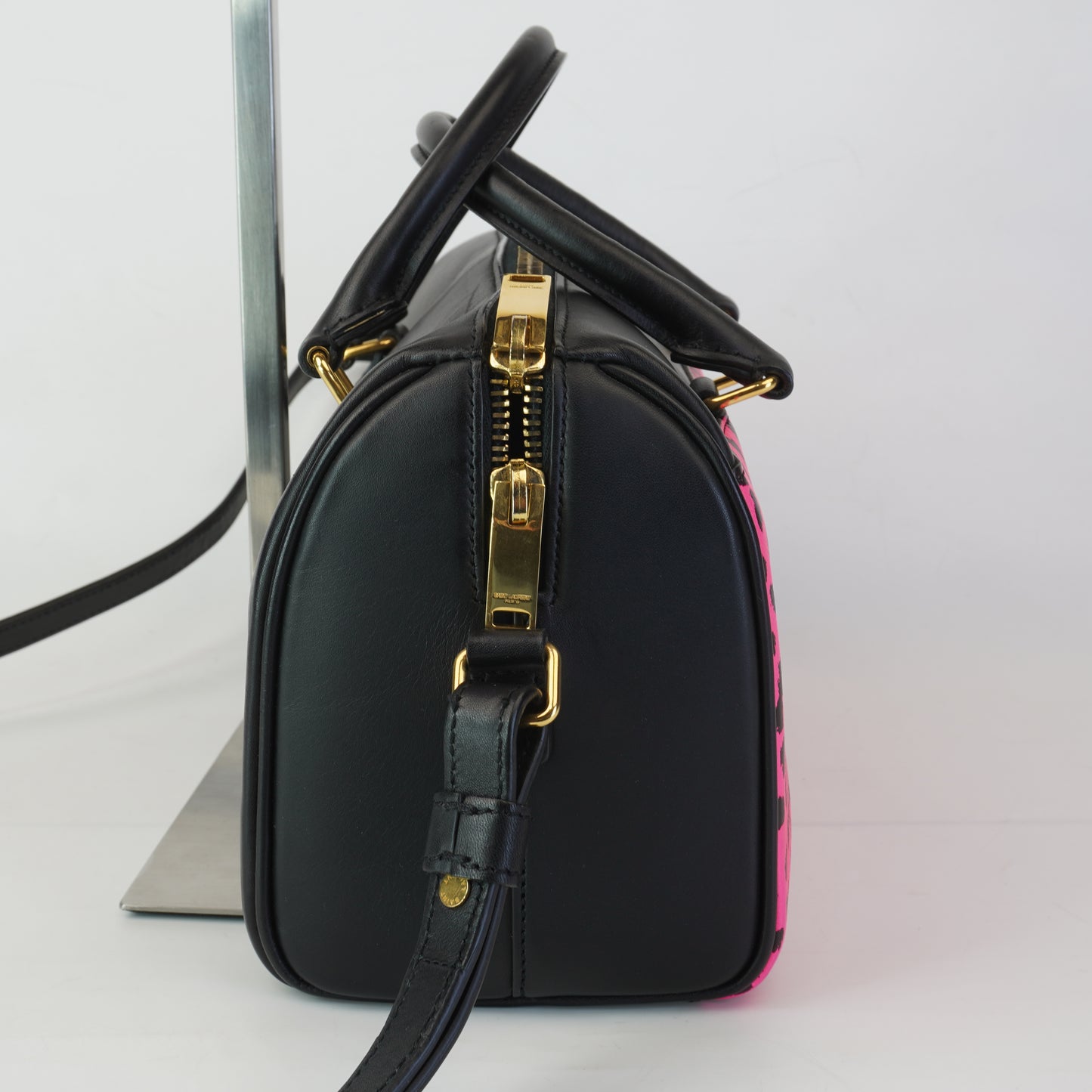 YSL	Baby Duffle  Bag Pink and Black