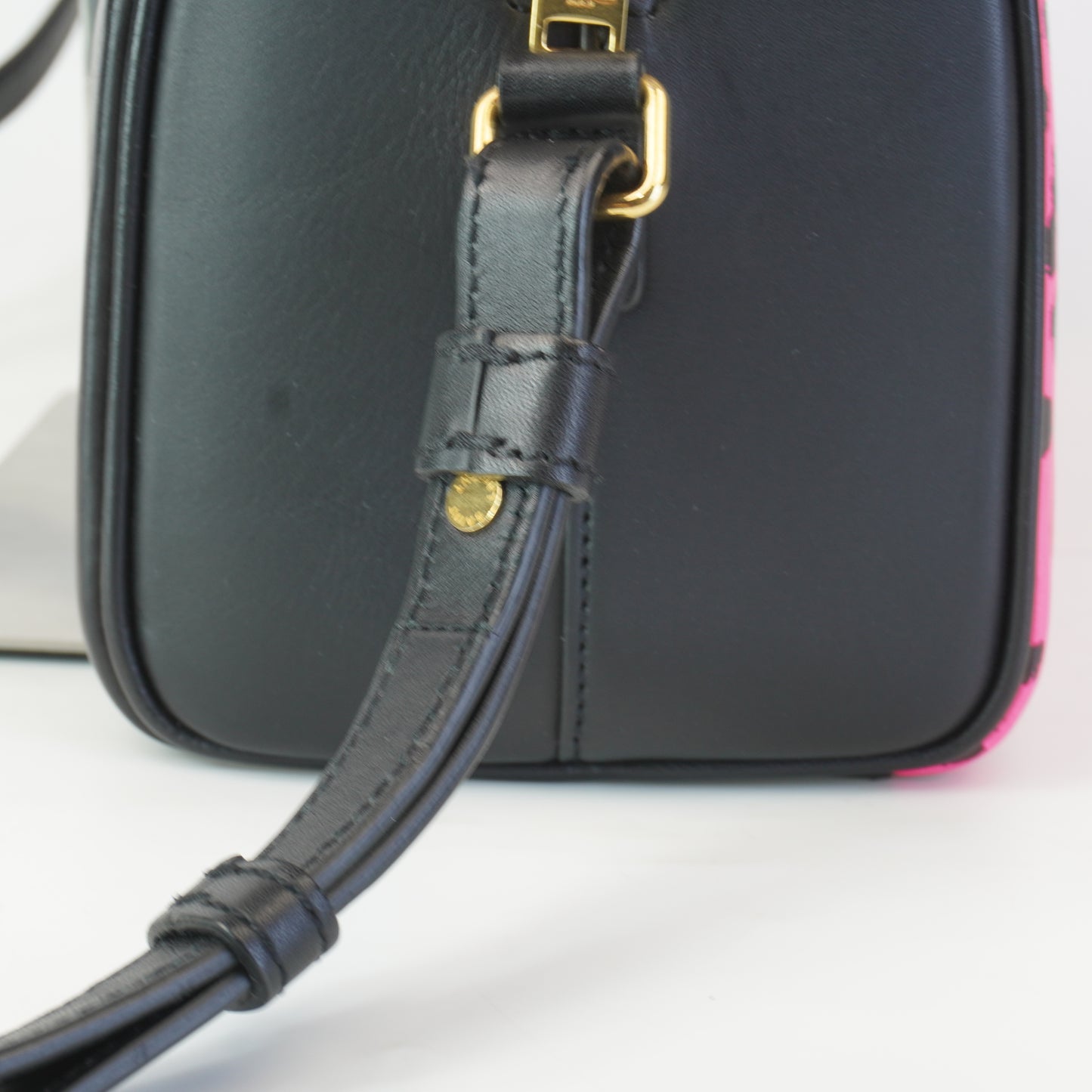 YSL	Baby Duffle  Bag Pink and Black