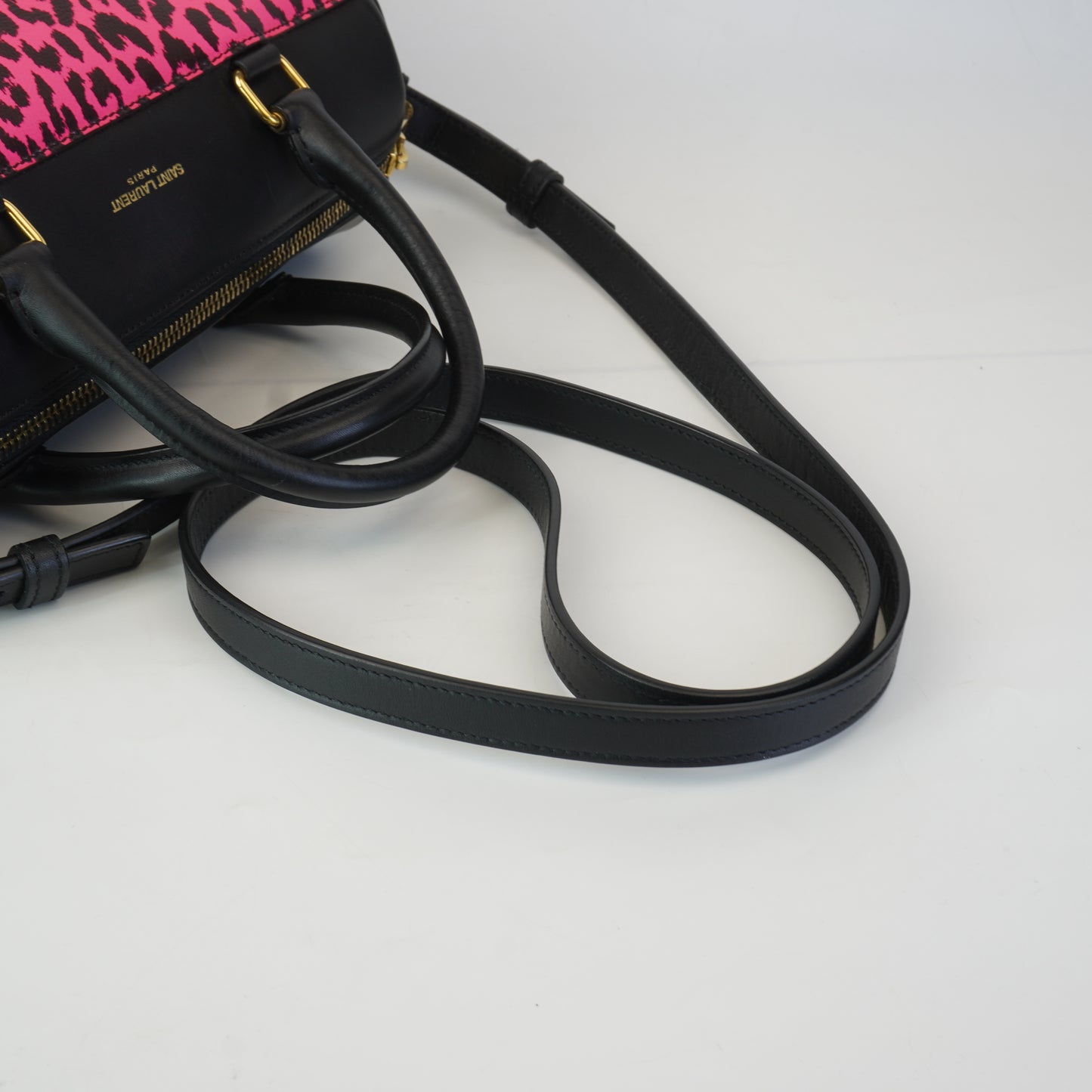 YSL	Baby Duffle  Bag Pink and Black