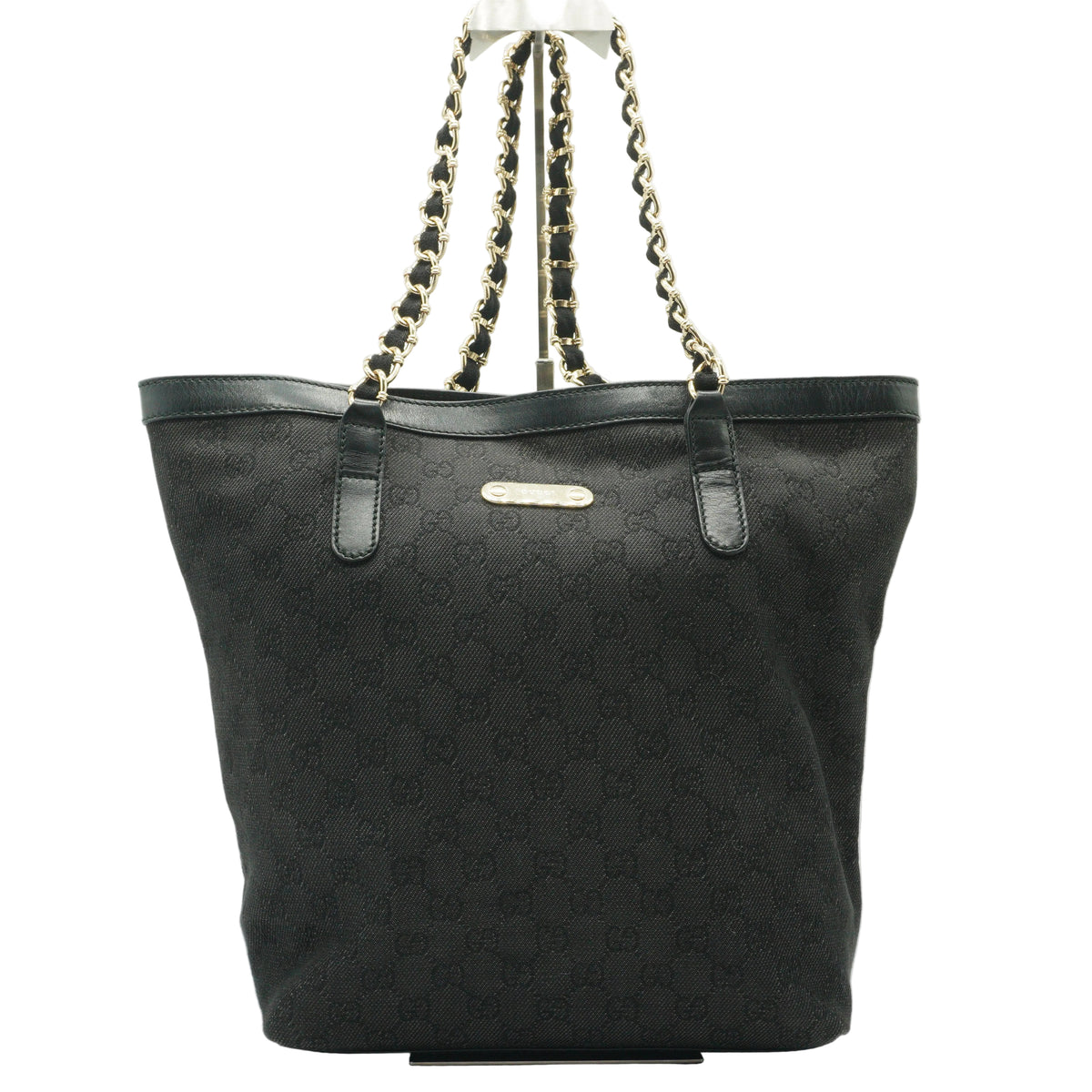 Gucci	GG Canvas Capri Chain Tote Bag medium black GHW