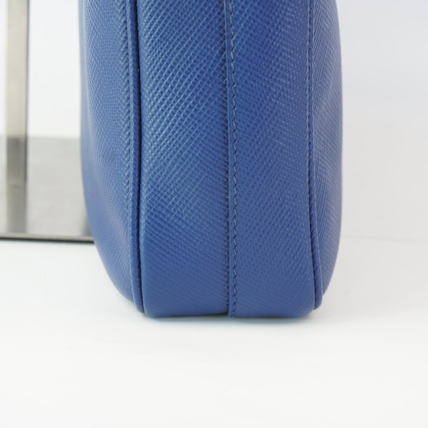 Prada Saffiano Leather Messenger Bag Blue