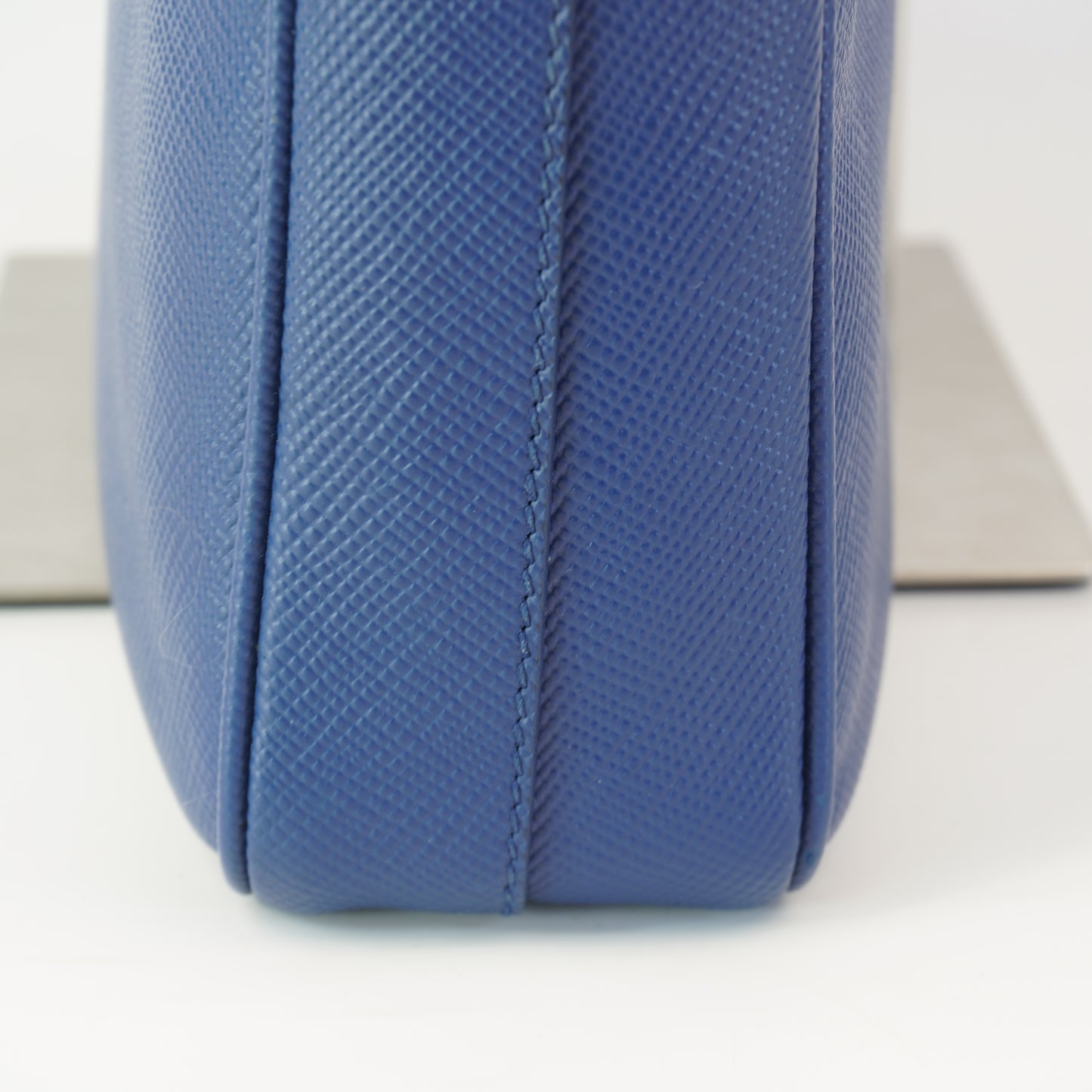 Prada Saffiano Leather Messenger Bag Blue