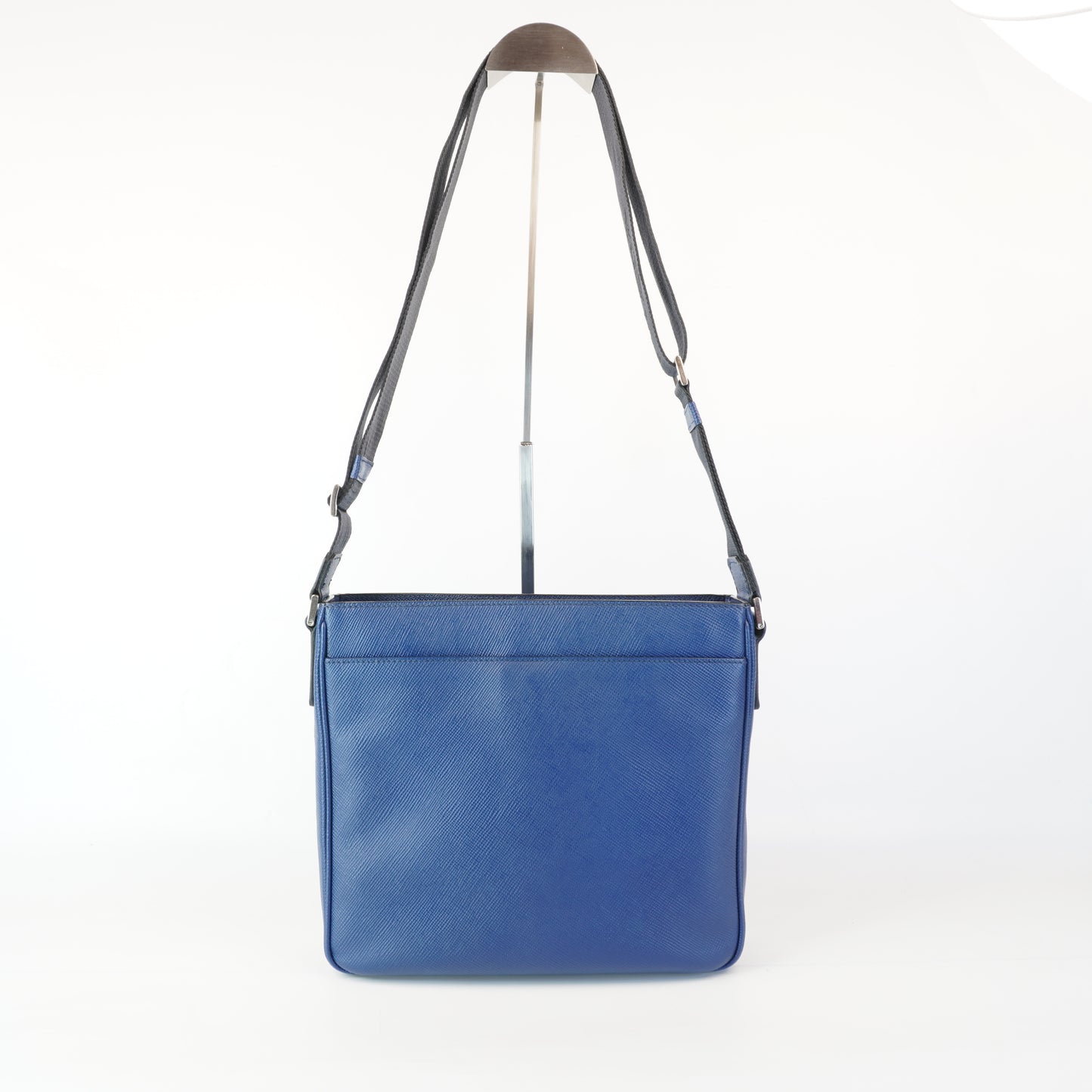 Prada Saffiano Leather Messenger Bag Blue