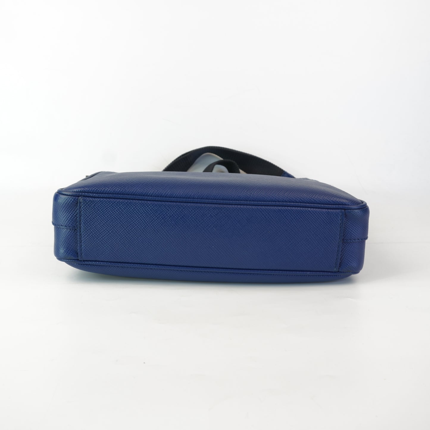 Prada Saffiano Leather Messenger Bag Blue