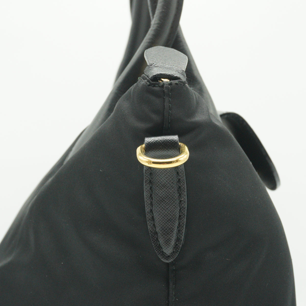 Prada Tessuto Nylon Convertible Shopping Tote Black Medium GHW