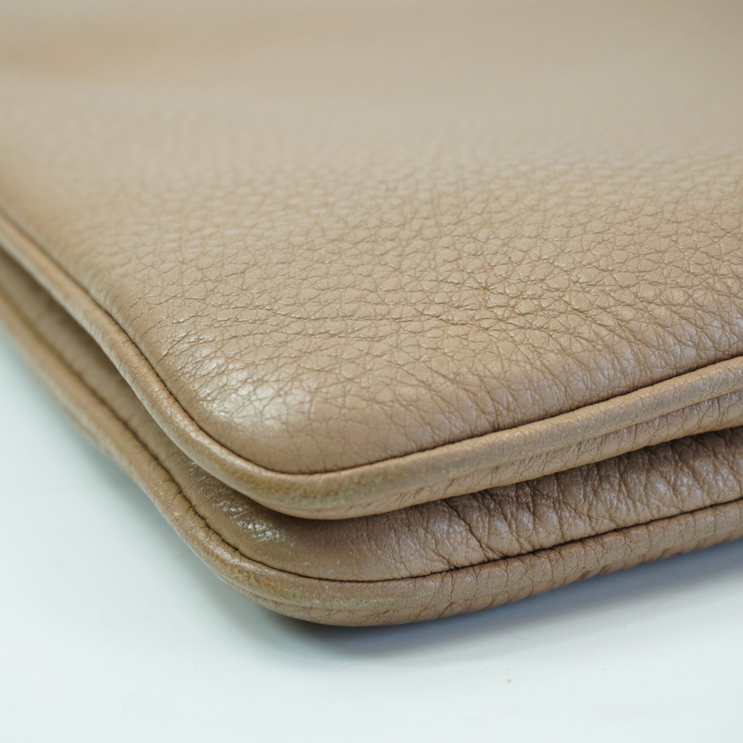 Prada	Vitello Daino Double Zip Crossbody Bag Beige SMall GHW