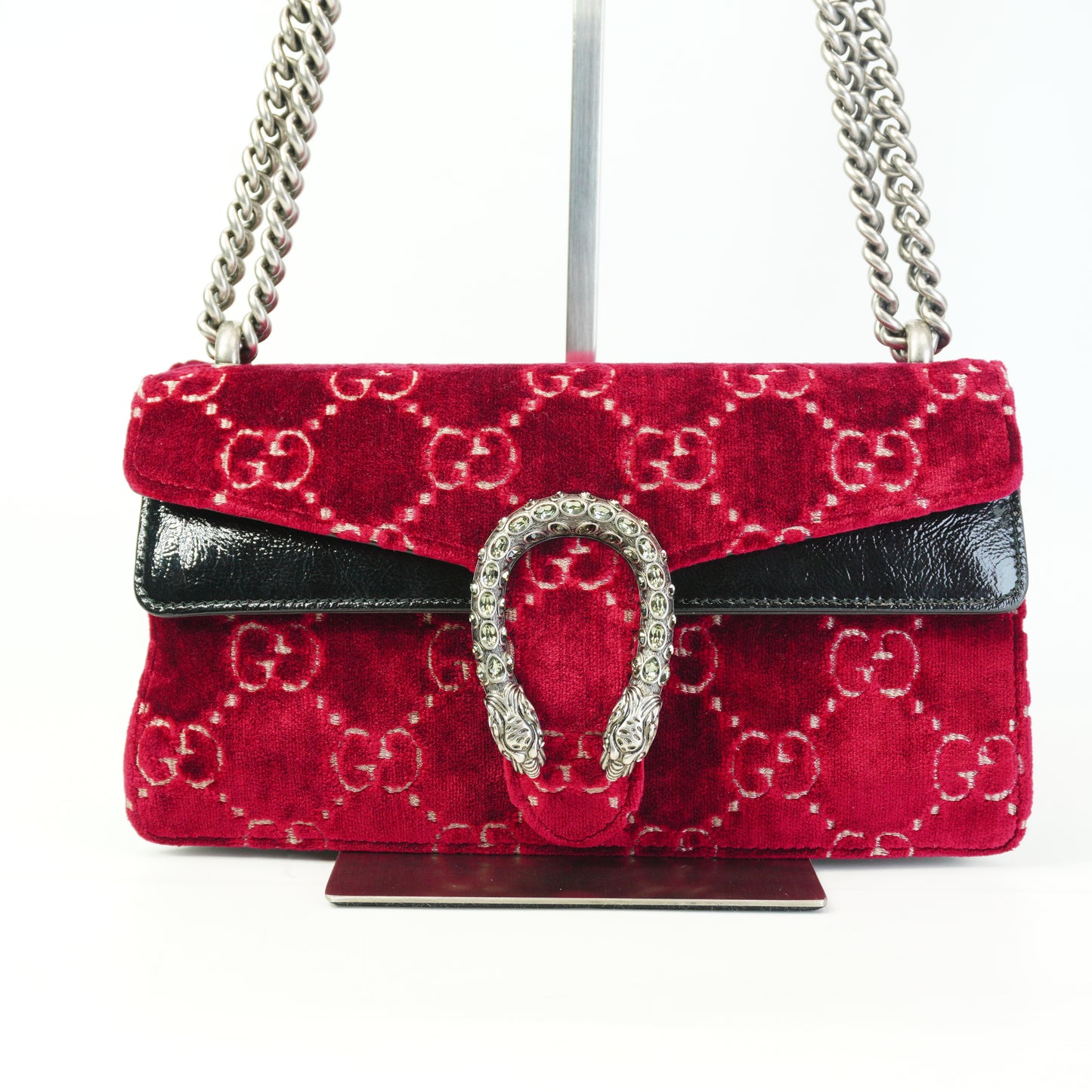 Gucci	Dionysus GG Velvet Shoulder Bag RedSmall SHW