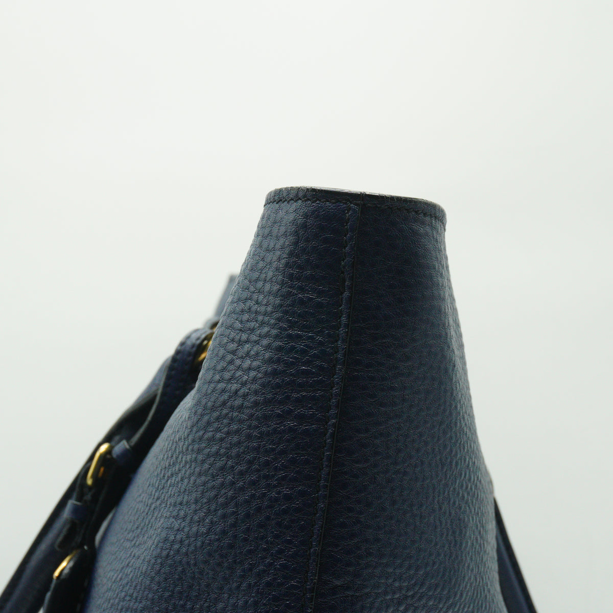 Prada Vitello Daino leather Shopping Tote blue large GHW