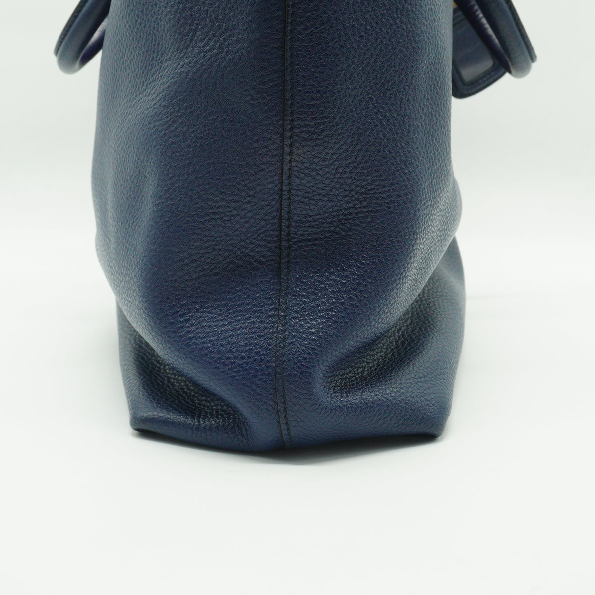 Prada Vitello Daino leather Shopping Tote blue large GHW