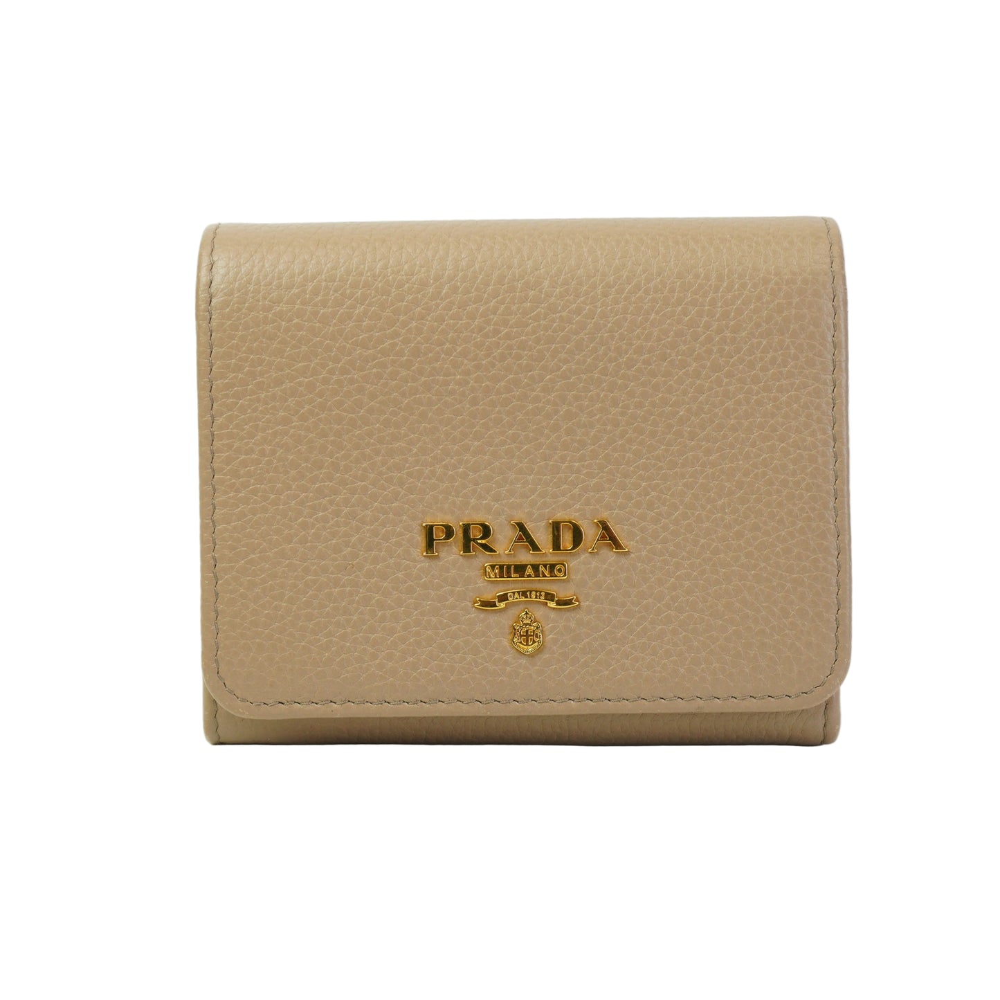 Prada	Vitello Grain Small Leather Beige GHW