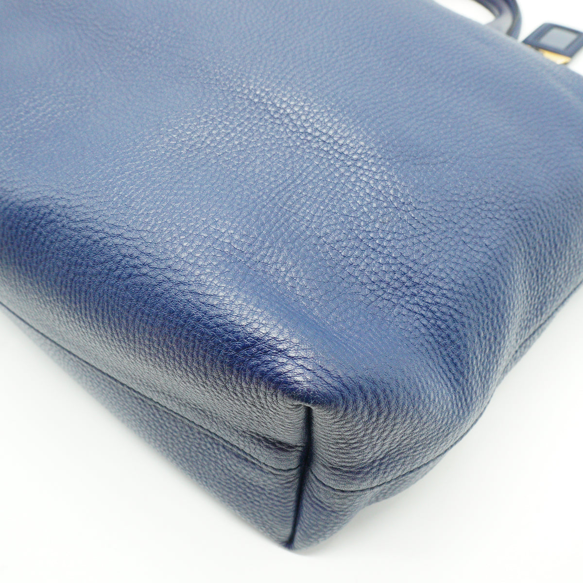 Prada Vitello Daino leather Shopping Tote blue large GHW