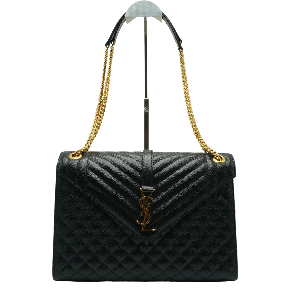 YSL Envelope Bag Black Medium GHW