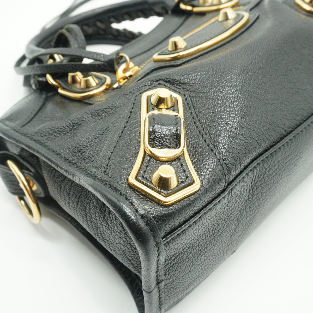 Balenciaga Metallic Edge Mini City Black Bag GHW