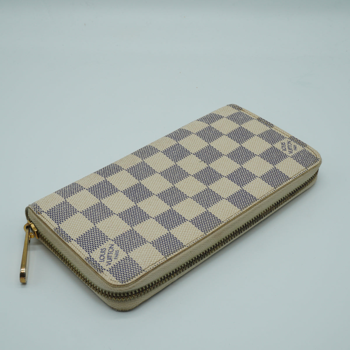 Louis Vuitton Zippy Wallet Damie Azur GHW