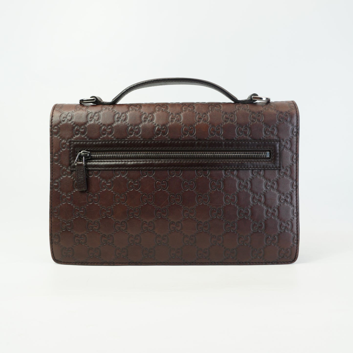 Gucci	Guccissima Leather Clutch Medium Brown SHW