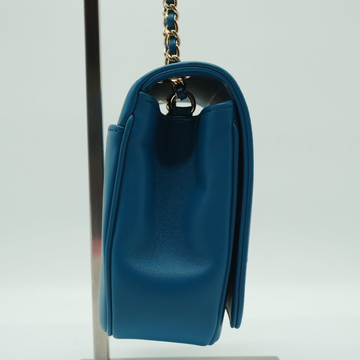 Chanel CC Mania Flap Bag Blue Lambskin Small GHW